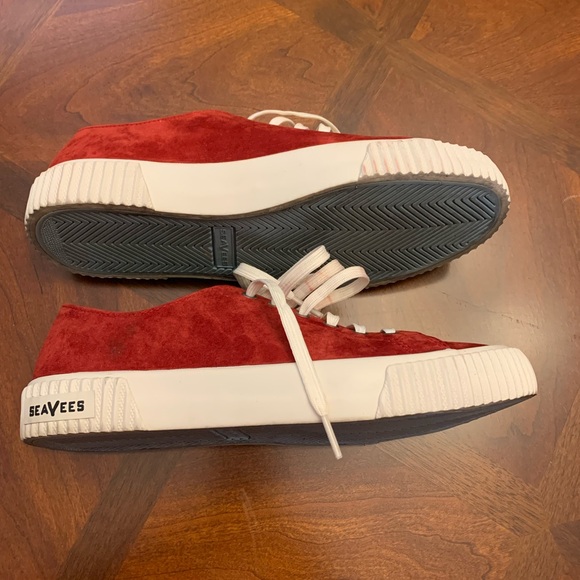 Seavees Darby red suede leather sneakers size 7.5 - Picture 3 of 7